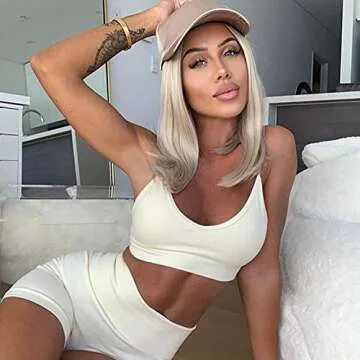 Women's Workout Outfit Set Active 2 Pieces Seamless Yoga Leggings with Paded Stretch Sports Bra Top,The Fabric is Softer and More Skin-Friendly