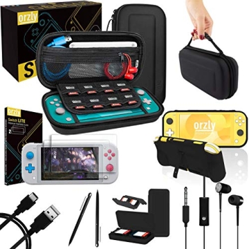 Orzly Switch Lite Accessories Bundle - Case & Screen Protector for Nintendo Switch Lite Console, USB...