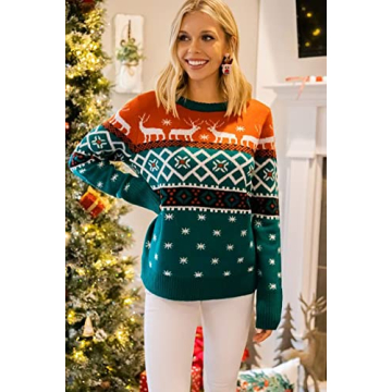 Christmas Earrings for Women Beaded Holiday Reindeer Bulb Boot Earrings Handmade Christmas Tree Drop Dangle Earrings Festive Jewelry Gifts (Reindeer)