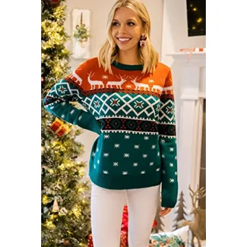 Christmas Earrings for Women Beaded Holiday Reindeer Bulb Boot Earrings Handmade Christmas Tree Drop Dangle Earrings Festive Jewelry Gifts (Reindeer)