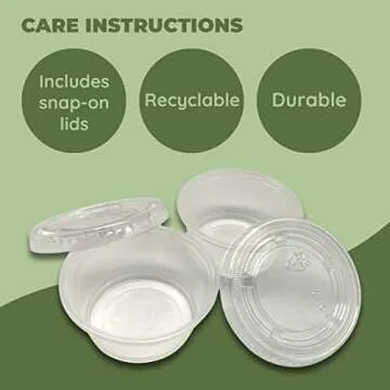 Jacent Compostable Condiment Cups, Eco-friendly 2 oz Cups
