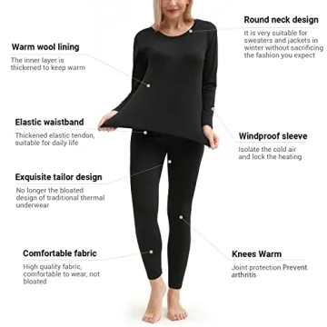 PISIQI Ultra-Soft Thermal Underwear Set for Women