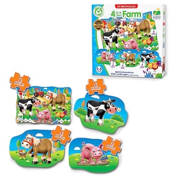 Vibrant Educational Puzzles for Toddlers - 4-in-Box Set