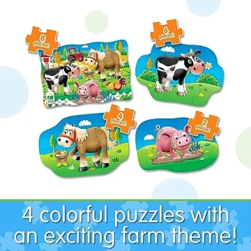 Vibrant Educational Puzzles for Toddlers - 4-in-Box Set