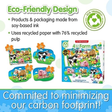 Vibrant Educational Puzzles for Toddlers - 4-in-Box Set