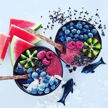 COCO SOUL BOWLS Coconut Bowls and Spoons Set of 2, 100% Natural, Hand Made, Eco Friendly, 16 oz, Artisan Craft