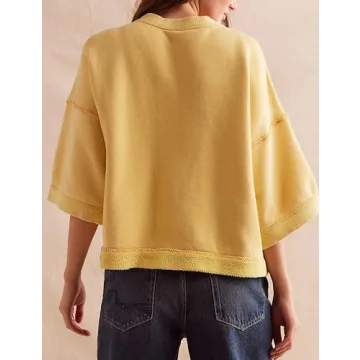 Bankeng Women’s Oversized 3/4 Sleeve Cardigan Sweatshirt