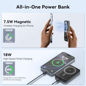 Magnetic Power Bank 5000mAh Fast Charging Ultra Slim