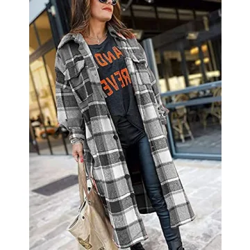 Happlan Women's Flannel Shacket for Stylish Comfort