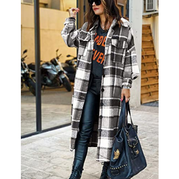 Happlan Women's Flannel Shacket for Stylish Comfort