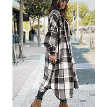 Happlan Women's Flannel Shacket for Stylish Comfort