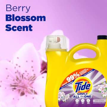 Tide Simply Clean & Fresh Liquid Laundry Detergent, Berry Blossom Scent, 89 loads, 117 fl oz