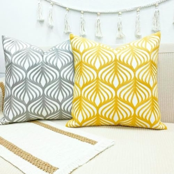 Slow Cow Embroidered 18 inch Decorative Pillow Cover