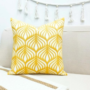 Slow Cow Embroidered 18 inch Decorative Pillow Cover