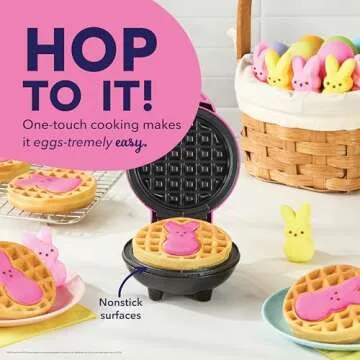Festive PEEPS x Dash Bunny Mini Waffle Maker - Pink 4 inch