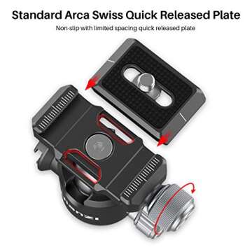 Tripod Ball Head ULANZI U-80L Camera Quick Release Metal Ball Head Camera Mount Arca Swiss 360° Rot...