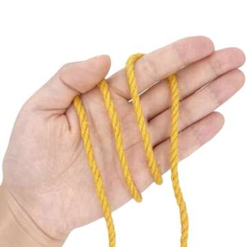 Leecogo 4.5mm Jute Rope 100 Feet Natural Craft Rope Twine String Perfect for Home Gardening Macrame Arts Crafts DIY Cat Scratching Post Replacement Repairing Recovering Cats Toy Making,Yellow