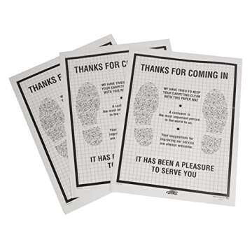 SSWBasics 17" x 22" Disposable Auto Paper Floor Mats – Case of 500