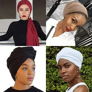 YMHPRIDE 4-Piece Ultra Soft Jersey Head Wrap Set
