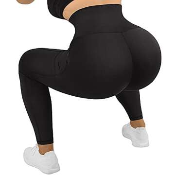 MOOSLOVER Women Corset High Waisted Leggings with Pockets Tummy Control Body Shaper Yoga Pants(M,Black)