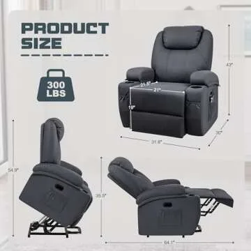 JUMMICO Power Lift Recliner Chair with Massage Features
