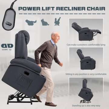 JUMMICO Power Lift Recliner Chair with Massage Features