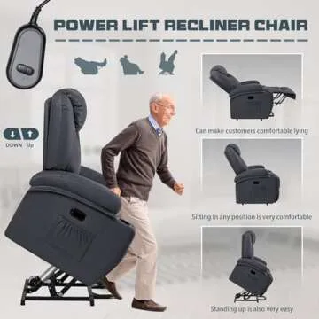 JUMMICO Power Lift Recliner Chair with Massage Features