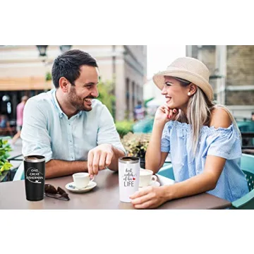 Black White Wine Tumblers - 2 Pack for Couples