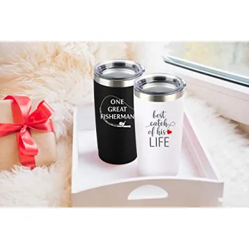 Black White Wine Tumblers - 2 Pack for Couples
