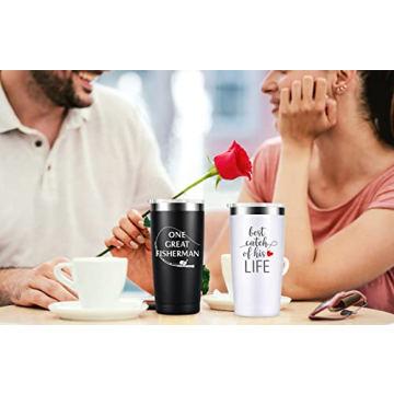 Black White Wine Tumblers - 2 Pack for Couples