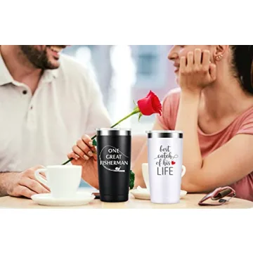 Black White Wine Tumblers - 2 Pack for Couples