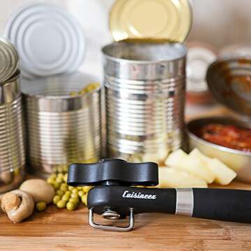 Good Grips Can Opener Hand Can Opener Manual Can Opener Smooth Edge Can Opener Stainless Steel Professional Top Hand Kitchen Aid Opener For Seniors Left Handed| Bottle Opener W/Anti-Slip Grip
