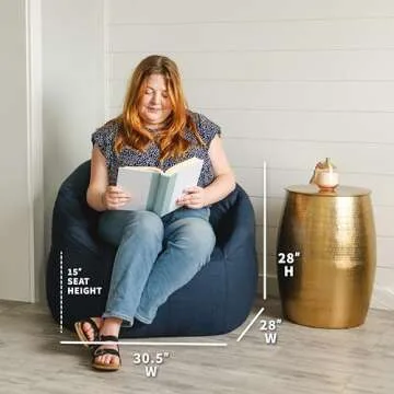 Big Joe Milano Lenox Denim Cobalt Beanbag Chair