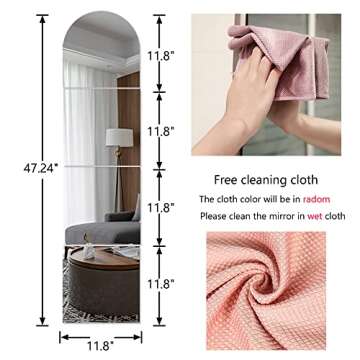 12inch 4PCS Full Body Mirrors for Walls, Acrylic Plexiglass Mirror Wall-Mounted Full Length Frameles...