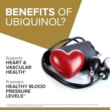 Qunol Ubiquinol CoQ10 100mg Softgels, Ubiquinol - Active Form of Coenzyme Q10, Antioxidant for Heart Health, Healthy Blood Pressure Levels, Beneficial to Statin Users, 120 Count