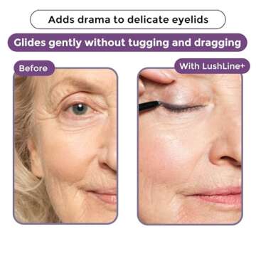 Rumi Cosmetiques LushLine+ Waterproof Eyeliner Pencil For Older Women - Smudge Proof, Long-Lasting, Non Toxic, Soft Glide - Safe For Sensitive Eyes (Natural Black)