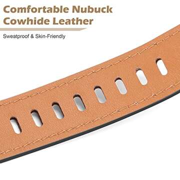 DYKEISS Genuine Leather Band Compatible for Apple Watch Band 38mm 42mm 40mm 44mm, Soft Vintage Leather Replacement Strap Wristband for iWatch Series SE/6/5/4/3/2/1 Women Men