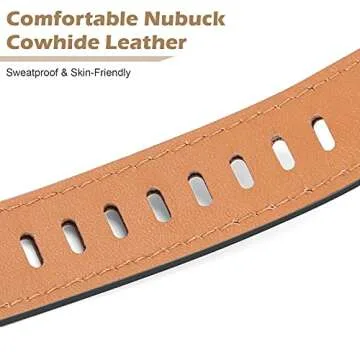 DYKEISS Genuine Leather Band Compatible for Apple Watch Band 38mm 42mm 40mm 44mm, Soft Vintage Leather Replacement Strap Wristband for iWatch Series SE/6/5/4/3/2/1 Women Men