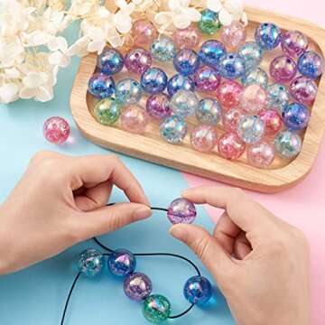 Cheriswelry 100pcs Crystal AB Bubblegum Beads for Jewelry
