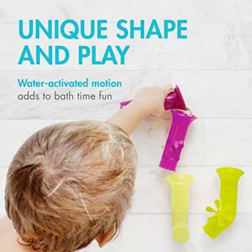 Boon Pipes Baby Bath Toy Set – 6 Colorful Water Play Pipes for Fun Bath Time