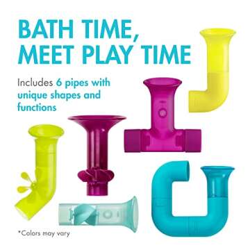 Boon Pipes Baby Bath Toy Set, 6pcs for Toddlers