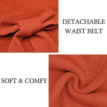 Mansy Women's Sexy Cocktail Batwing Long Sleeve Backless Mock Wrap Knit Sweater Mini Dress Orange