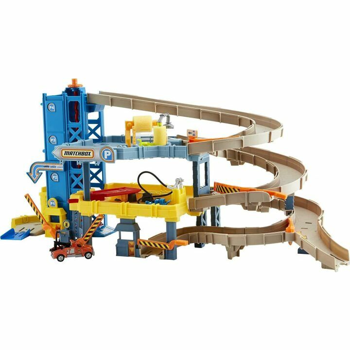 4-Level Matchbox Cars Playset with Track & Elevator