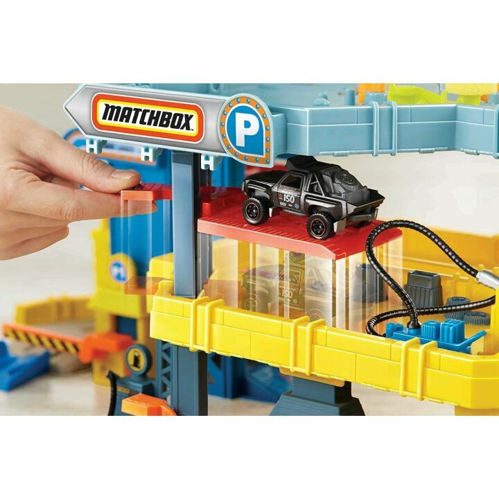 4-Level Matchbox Cars Playset with Track & Elevator