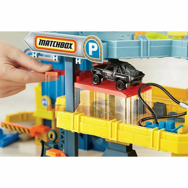 4-Level Matchbox Cars Playset with Track & Elevator