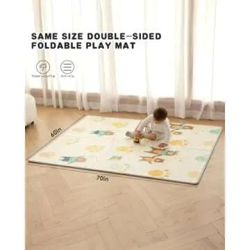 dearlomum Baby Playpen with Mat 71" X 59", Extra Large Play Yard for Babies and Toddlers, Safety Baby Fence, Indoor & Outdoor Kids Activity Play Center with Anti-Slip Suckers and Zipper Gate(Grey)