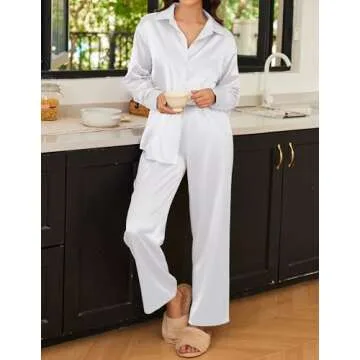 Ekouaer Women's Silk Satin Pajama Set for Stylish Comfort