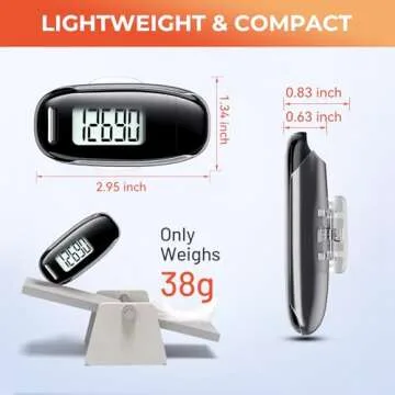 3D Pedometer for Walking, Simple Walking Step Counter with Removable Clip and Strap, USB Rechargeable Step Tracker with Backlight, Accurate Step Counter for Men Women Kids Seniors