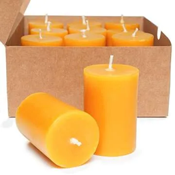 Serenibee Candle 100% Pure Beeswax Votive Candles - Set of 12 Hand-Poured Eco Friendly Gift Set - Lo...