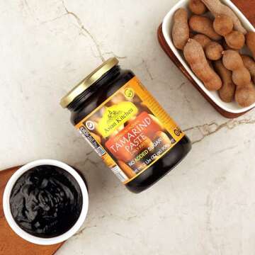 Asian Kitchen Tamarind Paste Puree (Imli) 32oz (908g) 2lbs Glass Jar, Gluten Free, No added sugar ~ ...